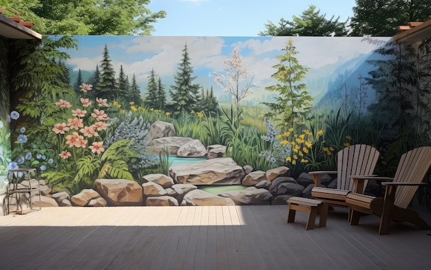 Murales naturali dipinti a mano