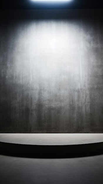 Muro di cemento con luce circolare che evidenzia l'area del testo