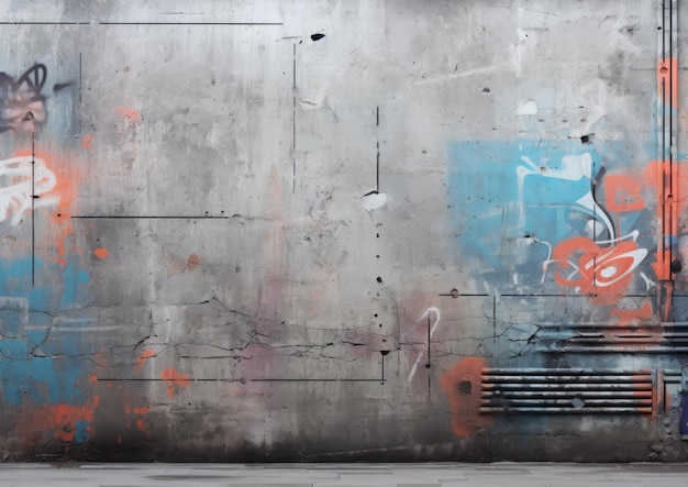 Muro di cemento con texture graffiti