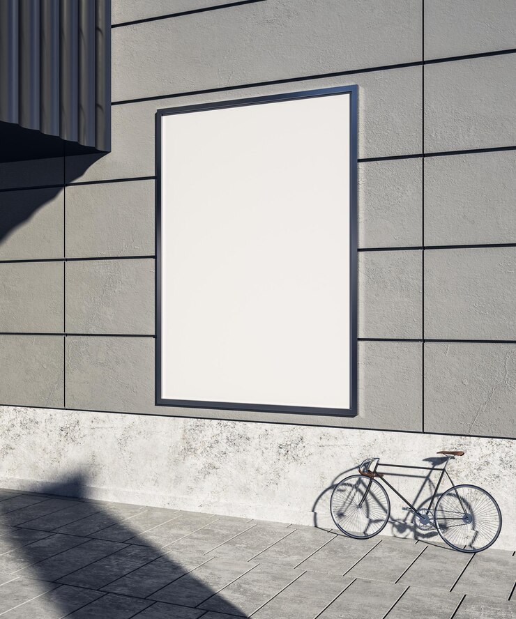 Foto muro di cemento vuoto con banner