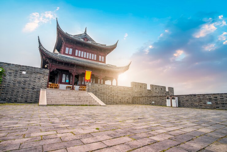 Foto muro di cinta del cancello della città antica a suzhou