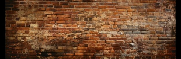 Muro di mattoni di colore rosso ampio panorama della muratura ai generativa