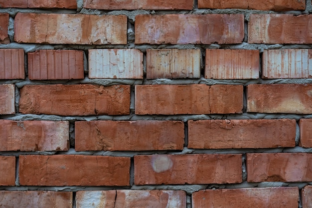 Muro di mattoni rossi come fondo e struttura