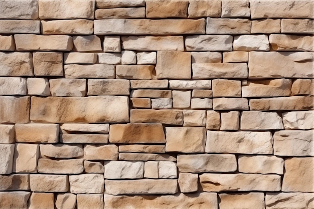 Muro di pietra strutturato sfondo di mattoni ornato da un motivo di facciata in arenaria senza soluzione di continuità