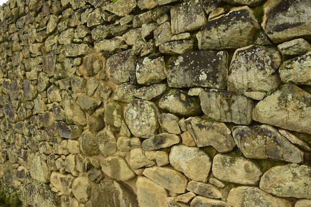 Muro Inca nel villaggio MachuPicchu primo piano Perù Sud America