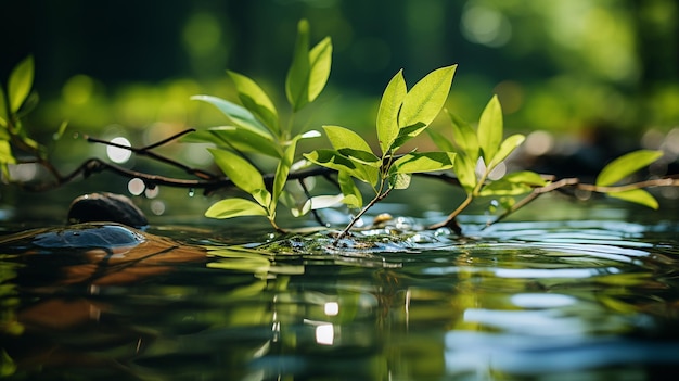 muschio verde in acqua