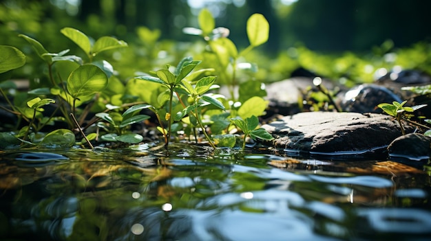 muschio verde in acqua