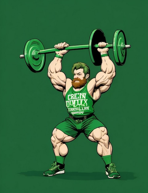 Muscolare Leprechaun body fitness AI generato illustrazione di immagine