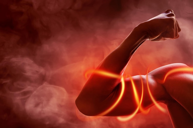 Foto muscolo del braccio dell'uomo