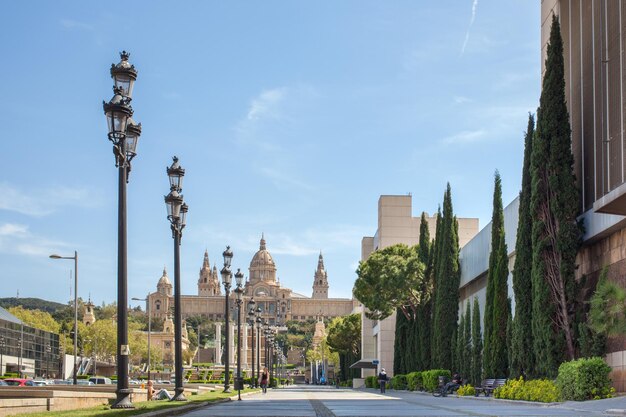 Museo nazionale di arte visiva catalana situato sulla collina di Montjuic vicino a Placa De Espanya, Barcellona