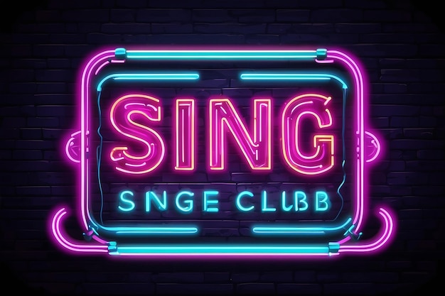 Music neon sing Night club banner logo emblema e etichetta Bright signboard light banner elettrico con segno musicale illustrazione vettoriale