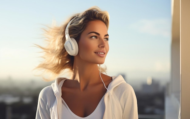 Musica d'ascolto femminile al mattino AI generativa
