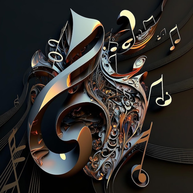 Musicale astratto 3d