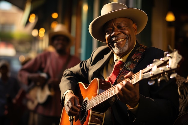 Musicisti di strada che suonano a New Orleans