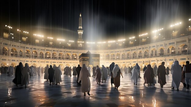 Musulmani che fanno l'hajj alla Mecca Generative Ai