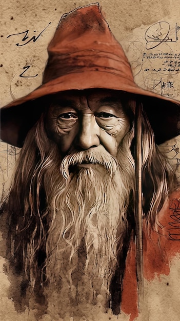 Mystical Presence Gandalf Art Poster di Michaeld in stile di ispirazione giapponese