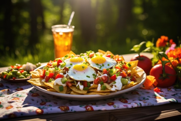 Nachos carichi con formaggio per colazione