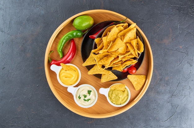 Nachos. Concetto di cibo messicano.