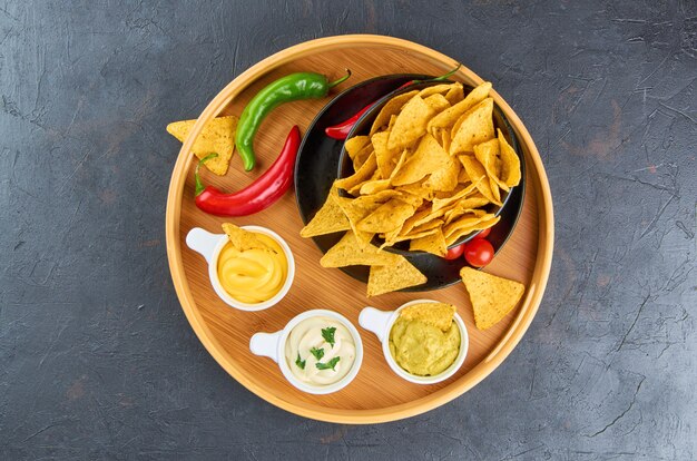 Nachos. Concetto di cibo messicano.