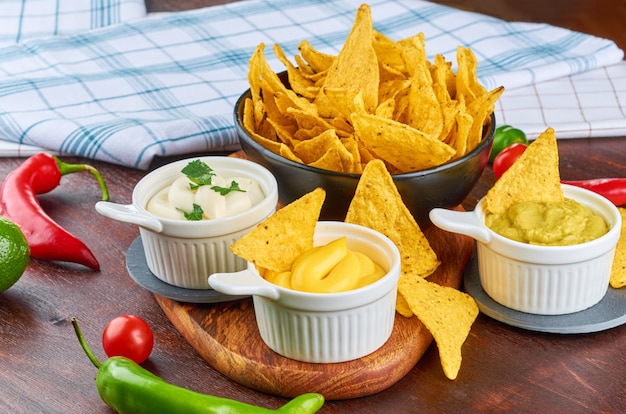 Nachos. Concetto di cibo messicano.