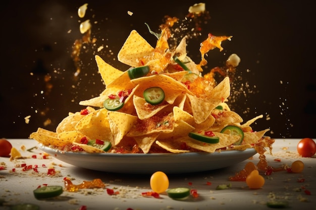 Nachos messicani Illustrazione AI Generative