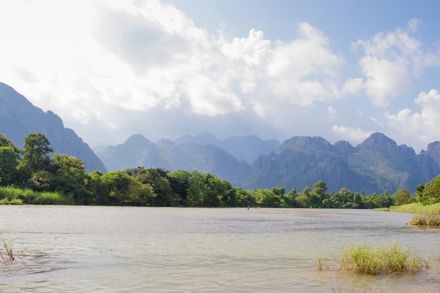 Nam Song fiume Vang Vieng, Lao PDR