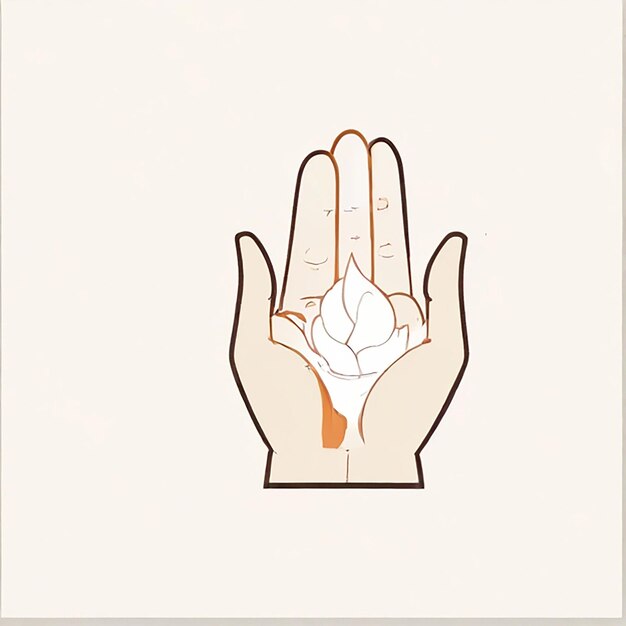 Namaste Sign Hand Gesture Icon Vector Illustrazione Nessuna stretta di mano Vector Salute e Medicina Icon Concept Bianco Isolato