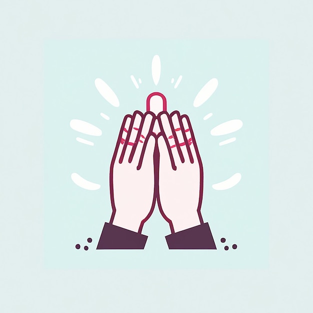 Namaste Sign Hand Gesture Icon Vector Illustrazione Nessuna stretta di mano Vector Salute e Medicina Icon Concept Bianco Isolato