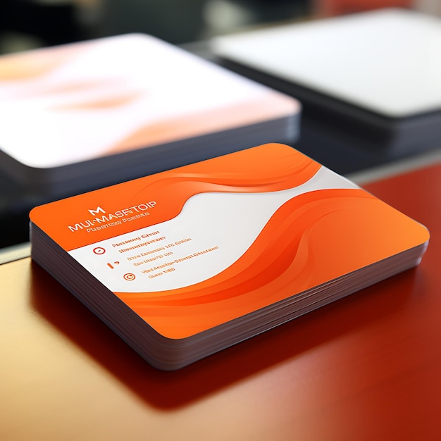 Name Card Sports Event Management Business Card Vibrant Orange Color G bussines concept idea