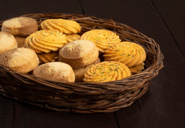 Nankhatai o biscotti dolci indiani dell'alimento