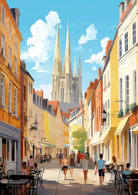 Nantes Un viaggio visivo attraverso l'affascinante illustrazione della città