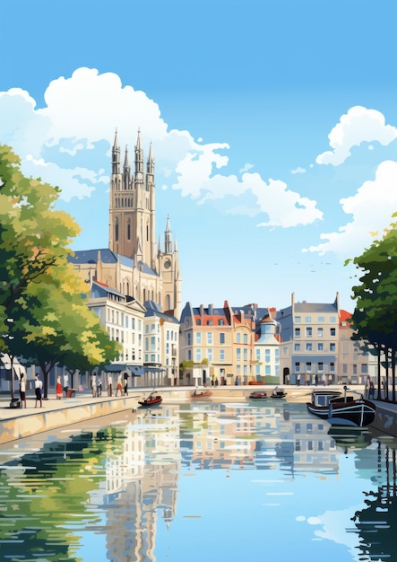 Nantes, una città vibrante, svelata in un'illustrazione sorprendente