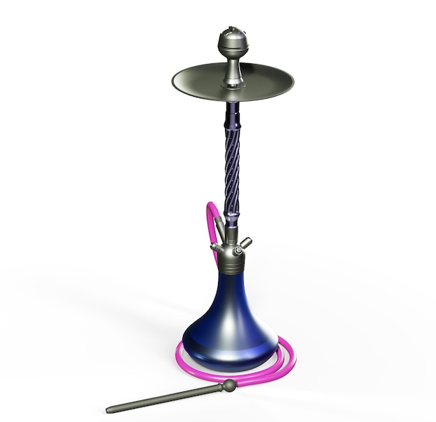 Narghilè su un bellissimo sfondo orientale fuma il rendering 3d