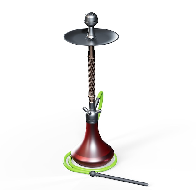 Narghilè su un bellissimo sfondo orientale fuma il rendering 3d