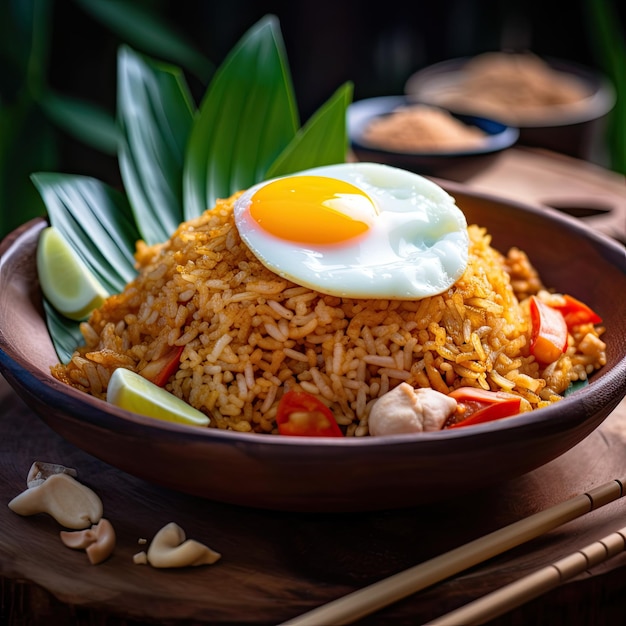 Nasi goreng un piatto di riso fritto del sud-est asiatico