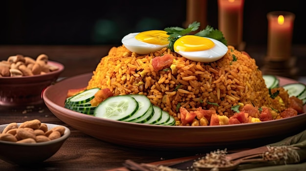 Nasi goreng un piatto di riso fritto del sud-est asiatico