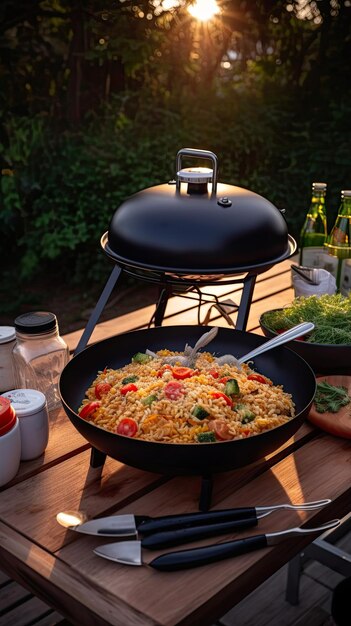 Nasi goreng un piatto di riso fritto del sud-est asiatico