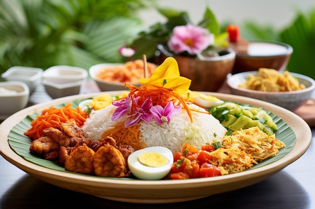 Nasi Tum tradizionale indonesiano