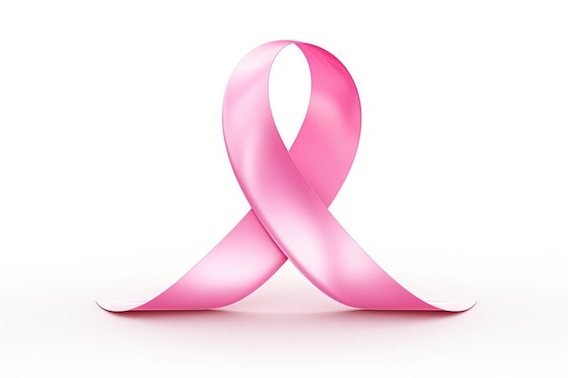 Nastro bianco isolato per il cancro al seno in rosa