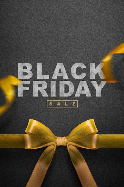 Nastro d'oro e testo di vendita del Black Friday