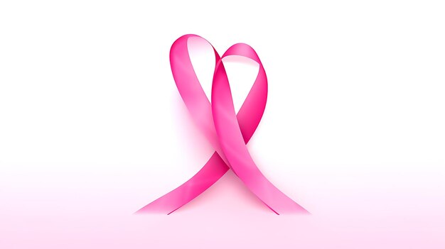 Nastro di colore rosa croce per la giornata del cancro al seno