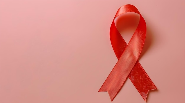 Nastro di sensibilizzazione all'AIDS su uno sfondo rosa