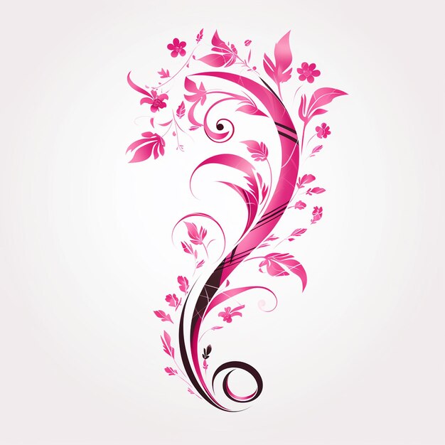 Nastro rosa astratto su sfondo bianco moderno ed elegante