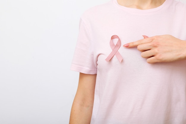 Nastro rosa il simbolo internazionale del cancro al seno