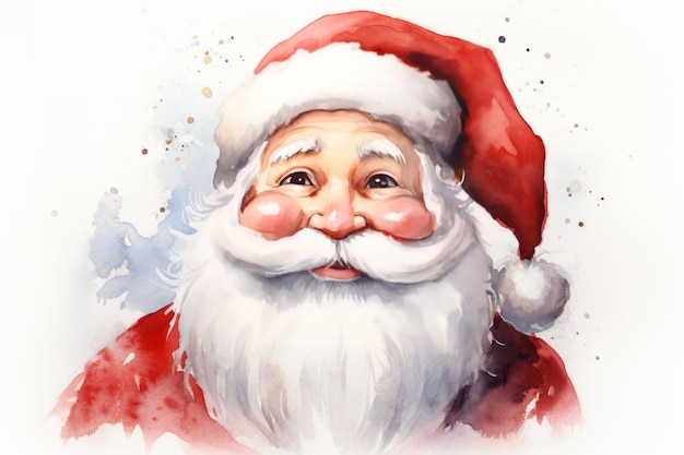 Natale babbo natale stile acquerello illustrazione isolato su sfondo bianco