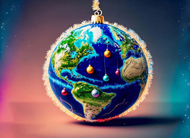 Natale Capodanno palla giocattolo pianeta terra
