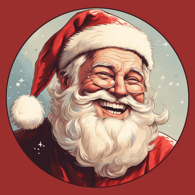 Natale carino Babbo Natale Xmas gioioso Babbo Natile adesivi decorazione isolata vacanze di Capodanno