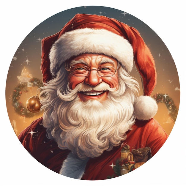 Natale carino Babbo Natale Xmas gioioso Babbo Natile adesivi decorazione isolata vacanze di Capodanno