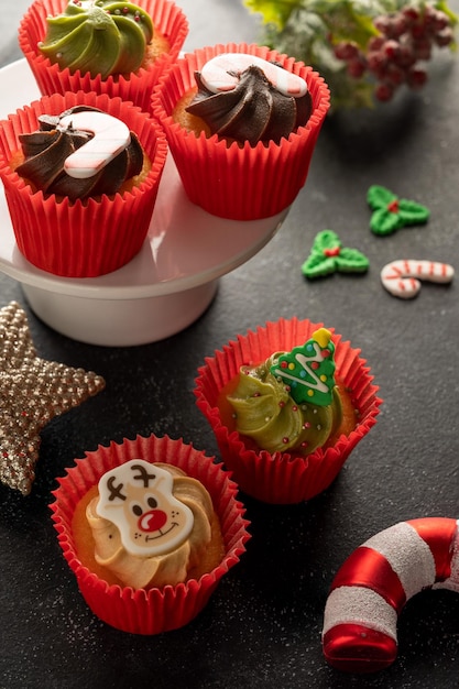 Natale Cupcakes Moody lifestyle sfondo stagionale cottura casalinga