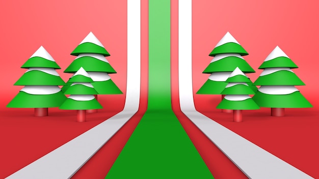 Natale e Capodanno 3D per sfondo e podio